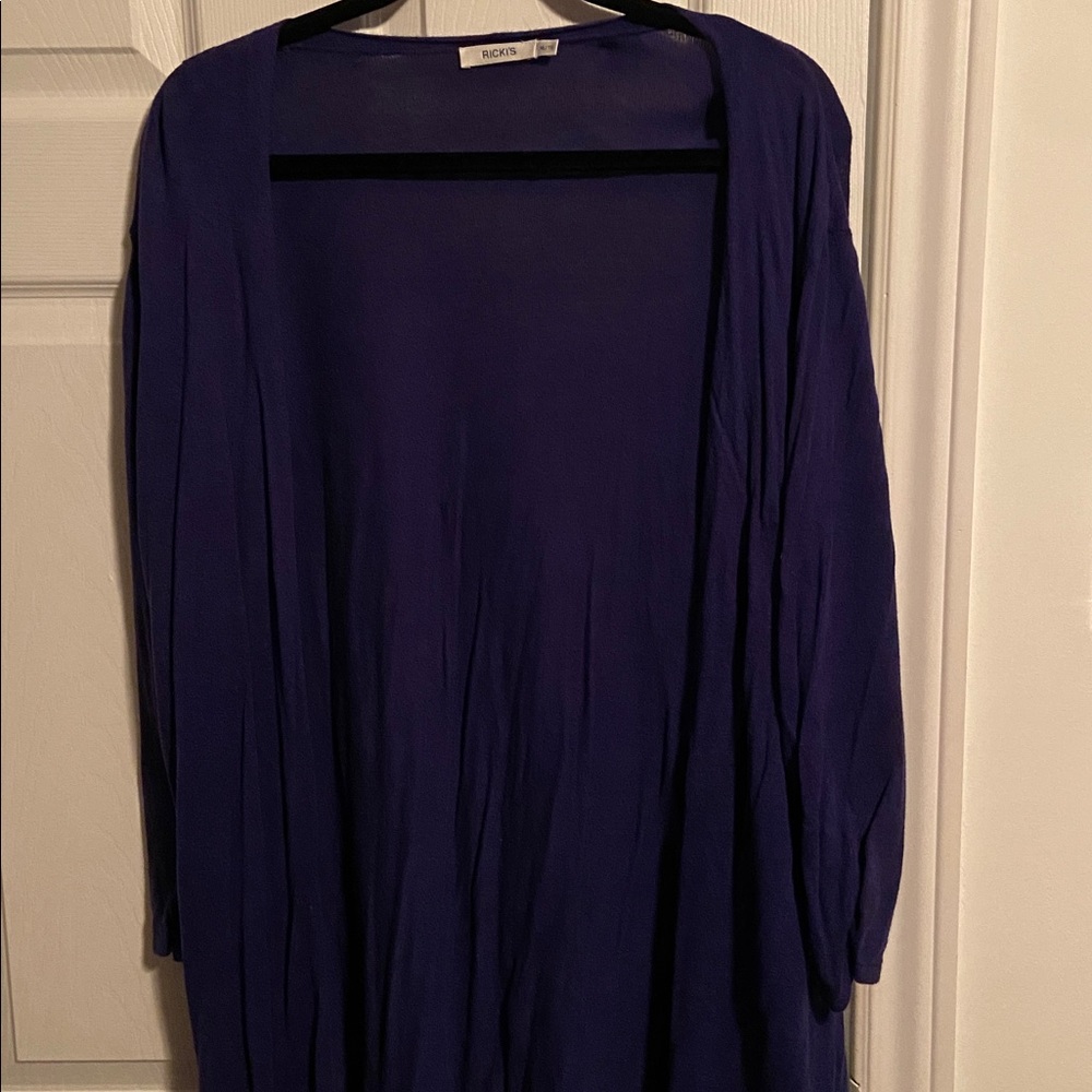 Ricki's Deep Purple Mid Length Open Cardiagan